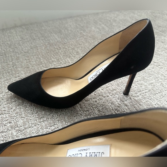 Jimmy Choo Black Suede High Heels Stiletto Pointed Pumps Size 39,Beautiful Cond. - Picture 4 of 15